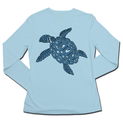 Ladies SPF50+ Sun Shirt - Blu TURTLE