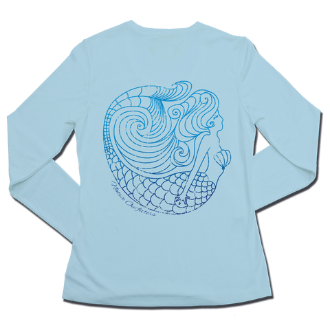 Ladies SPF50+ Sun Shirt - Blu Mermaid